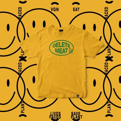 Delete Meat - T-Shirt Rosa Confetto - Piccola - Giallo Spectra