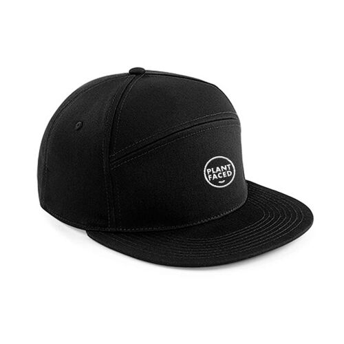 Plant Faced Snapback Hat - Black