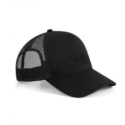 Plant Faced Trucker Cap - Black Out - ORGANIC