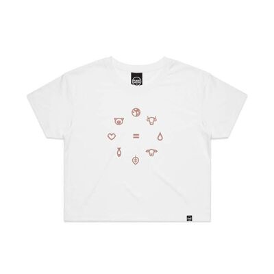 Equal Beings - Camiseta corta blanca x negra - Mediana - Blanco x rosa
