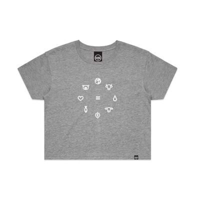 Equal Beings - T-shirt court blanc x noir - Moyen - Gris chiné