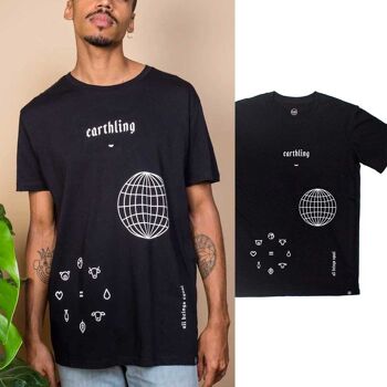 T-shirt Earthling - Noir - XS - Blanc 2