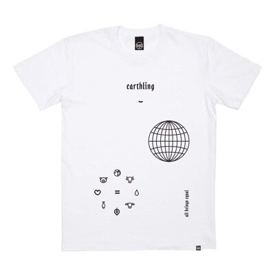 T-shirt Earthling - Nera - Piccola - Bianca