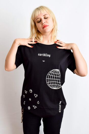 T-shirt Earthling - Noir - Petit - Blanc 9