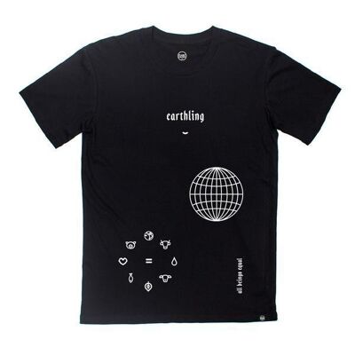 T-shirt Earthling - Bianca - XXL - Nera