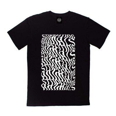 T-shirt Illusions - Smetti di mangiare animali - Bianco x Rosso - XL - Nero pece