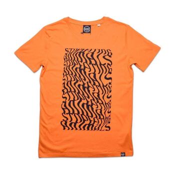 T-shirt Illusions - Arrêtez de manger des animaux - Blanc x Rouge - Petit - Orange d'alarme 1