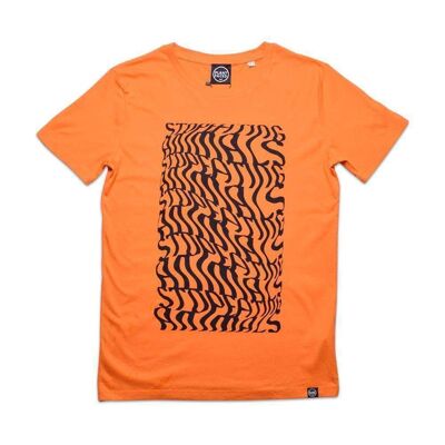 Camiseta Illusions - Deja de comer animales - Blanco x Rojo - Mediano - Alarma naranja