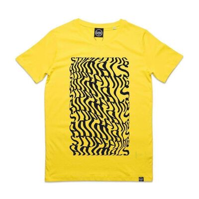 Illusions Tee - Stop Eating Animals - White x Red - Small - Cyber Yellow
