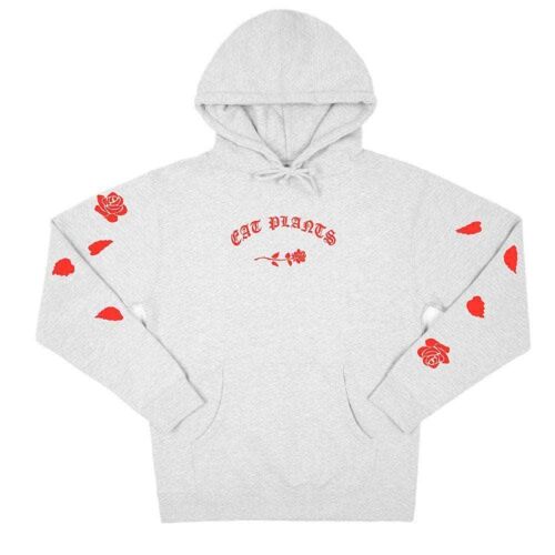 Eat Plants Scattered Roses - Hoodie - Heather Grey - Small - Heather Grey