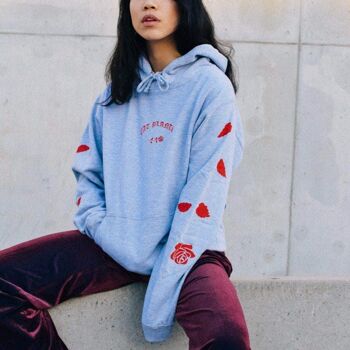 Eat Plants Scattered Roses - Sweat à capuche - Heather Grey - Small - Heather Grey 7