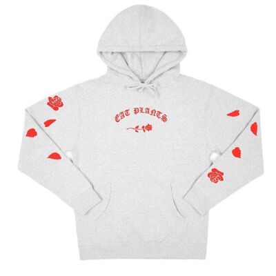 Eat Plants Scattered Roses - Hoodie - Heather Grey - XL - Heather Grey