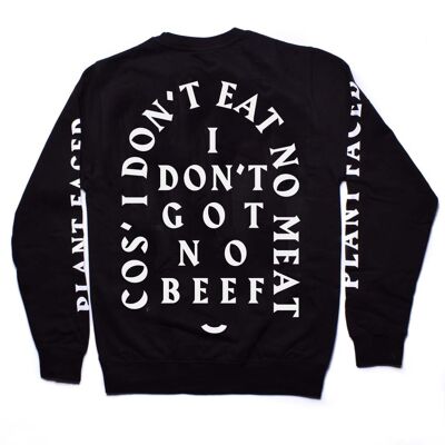 No Beef Sweater - Baby Pink x Electric Blue - Large - Black