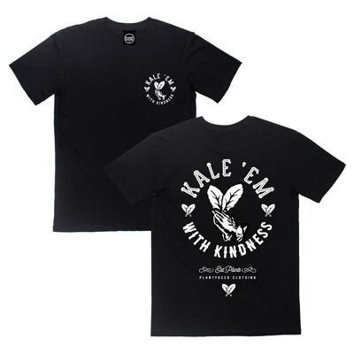 Kale 'Em With Kindness - Schwarzes T-Shirt - Klein - Schwarz