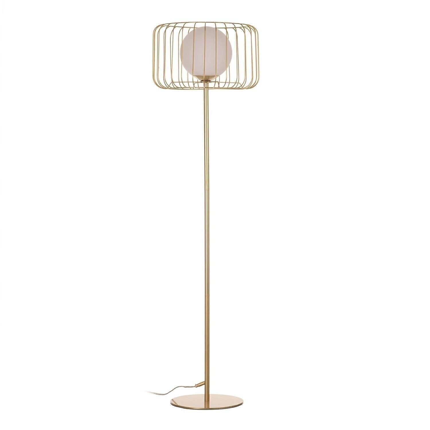 Buy wholesale FLOOR LAMP GOLDWHITE METALGLASS 600018