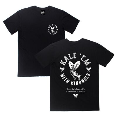 Kale 'Em With Kindness - Black T-Shirt - XXL - Black