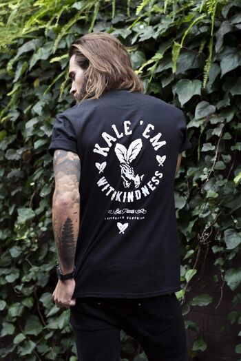 Kale 'Em With Kindness - T-shirt Noir - XS - Blanc 8