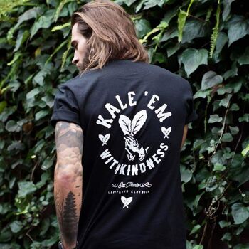 Kale 'Em With Kindness - T-shirt Noir - XXL - Blanc 2