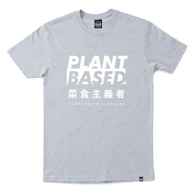 Camiseta con kanji a base de plantas - Camiseta gris jaspeado - Pequeño - Gris jaspeado