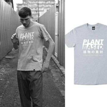T-shirt Kanji à base de plantes - T-shirt gris chiné - Moyen - Blanc 2