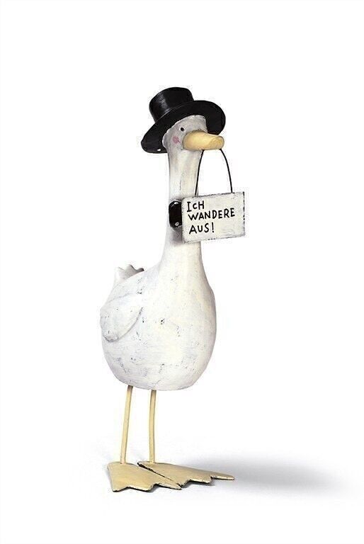 Gans "Ich wandere aus" 40 cm VE 2