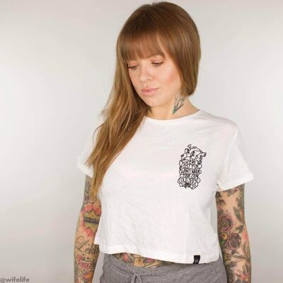 Soulless - White Crop Top - Medium - White