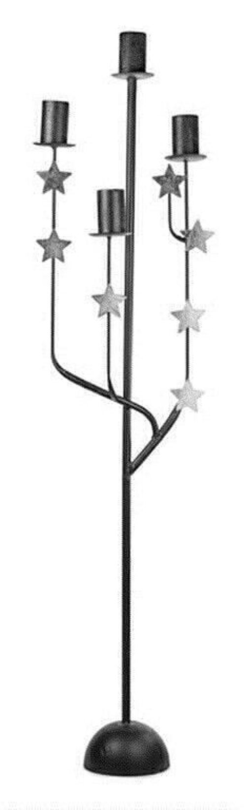 Kerzenhalter mit silbernen Sternen 125 cm VE 2