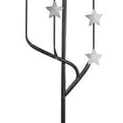 Candlestick with silver stars 125 cm PU 2
