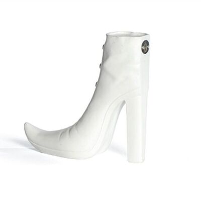 Coat hook ankle boot white 18 cm PU 2
