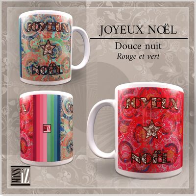 Mug - Noël – Douce Nuit (version française) – Rouge & vert