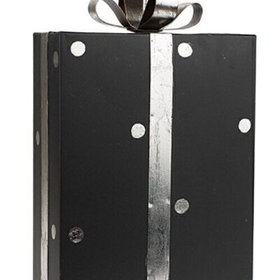 Bougeoir cadeau noir/argent 22x37 cm UE 2