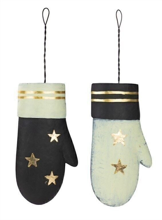 Anhänger Handschuh schwarz mit Stern 2 sort VE 4