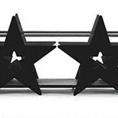 Kerzenhalter mit Sternen schwarz 100x22 cm VE 2