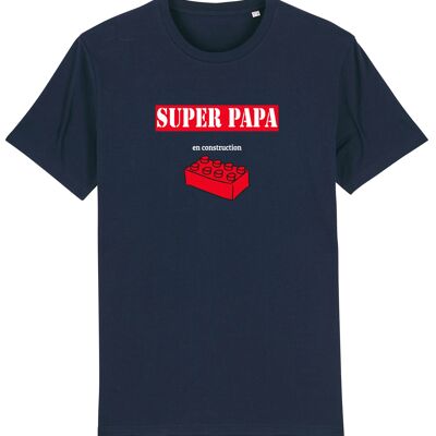 T-shirt Homme Super Papa en construction - Navy