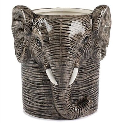 Vase elephant head 18 cm PU 2