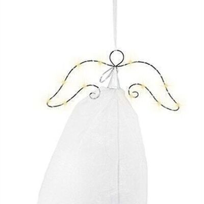 Angel with tulle dress + LED 35 cm PU 12