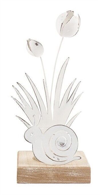 Photophore escargot avec fleurs 9x18 cm VE 4