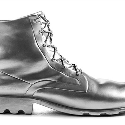 Zapato hombre plata 14 cm PU 2