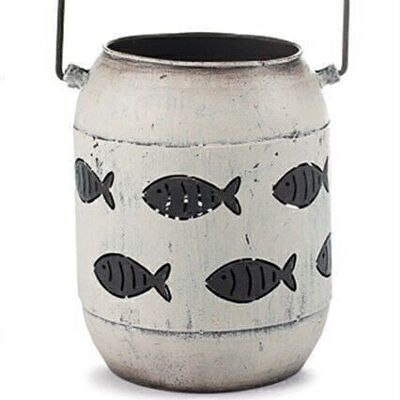 Teelichthalter mit Fisch 11 cm VE 6 zum dekorieren