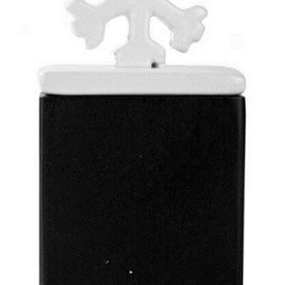 Box black with snowflake 7x17 cm PU 6