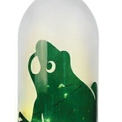 Flasche mit Frosch + LED + Sound 34 cm VE 6