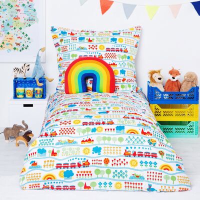 Children's bed linen railroad - child size