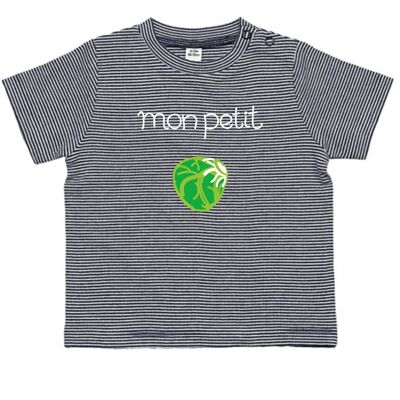 Mini t-shirt bébé Mon petit Chou - Motif Fines rayures foncées