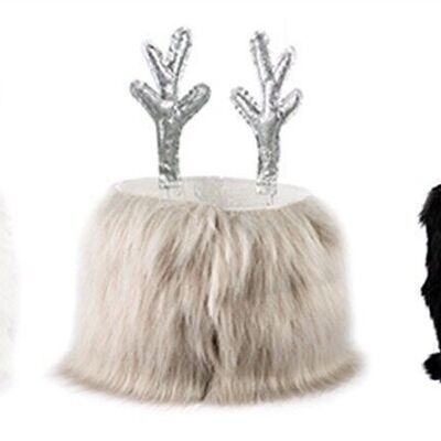 Fur basket reindeer 3 ass, 23ø14 cm VE 12