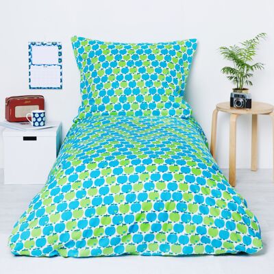 Bed linen apple / blue - child size