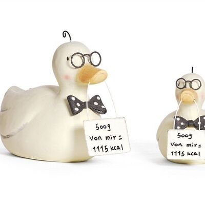 Duck with glasses VE 4 15x11 cm "500g from me 1115 kcal"