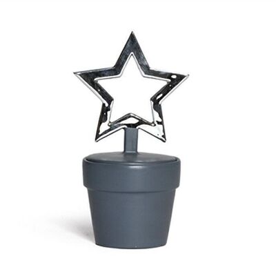 Box with lid silver star 23/ø 8 cm PU 6