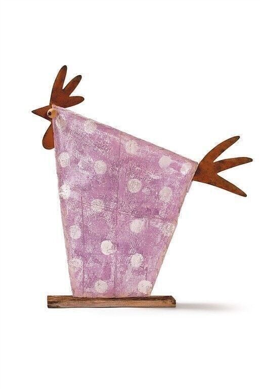 Windlicht Huhn mit 3 Gläsern lila 60 cm VE 2