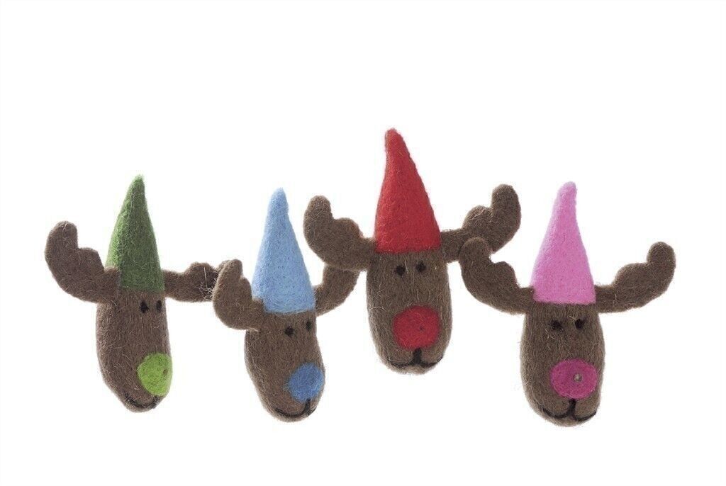 Ciondolo testa di alce con naso luminoso 4 tipi.