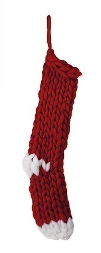 Bottes tricotées rouges 48 cm PU 8
